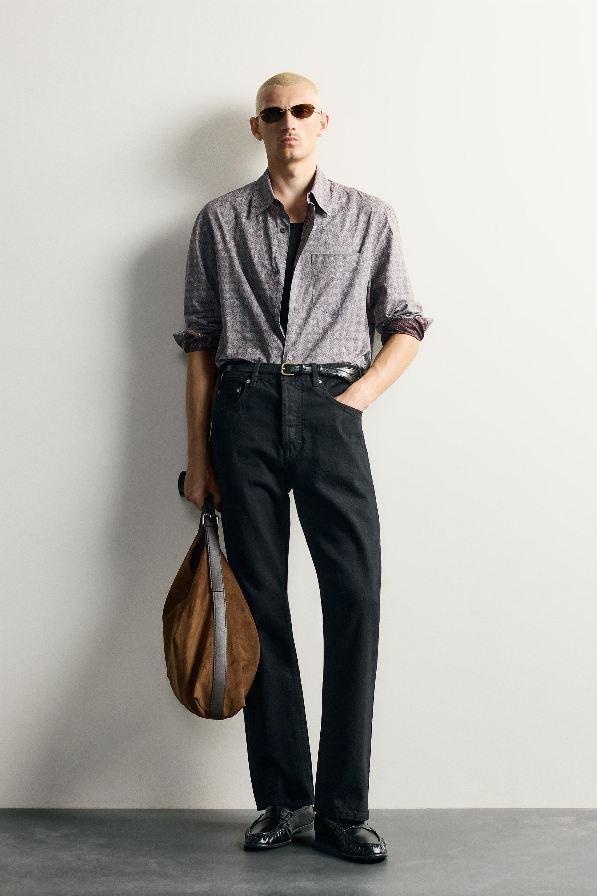 CHEMISE À IMPRIMÉ GÉOMÉTRIQUE EFFET ENVERS